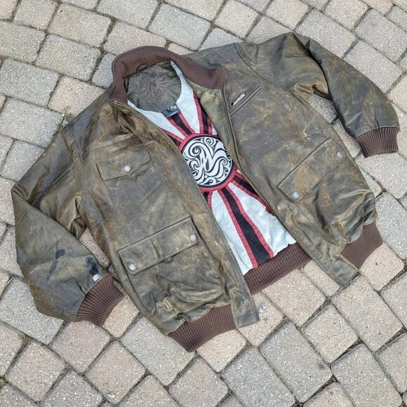 Al Wissam Leather Bomber Jacket